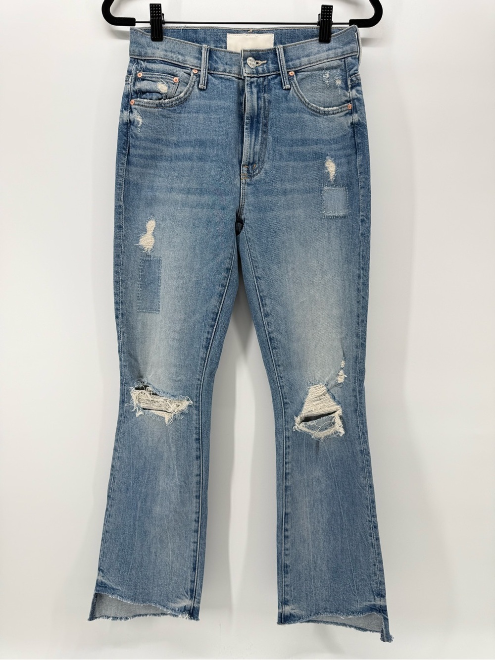 Mother Jeans The Insider Crop Step Fray 24 we are castaways distressed patchwork